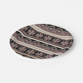 Bruin zwart Mexicaans ornament strepen Papieren Bordje (Gekanteld)