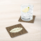 Bruin zwart naadloos monogram patroon Onderzetters (Insitu)