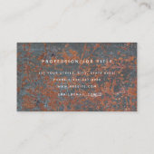 Bruin Zwart Rust Metallic Textuur Monogram Initiaa Visitekaartje (Achterkant)