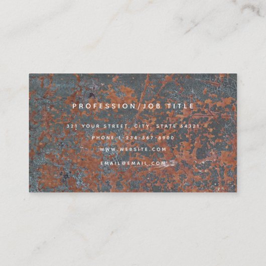 Bruin Zwart Rust Metallic Textuur Monogram Initiaa Visitekaartje (Achterkant)