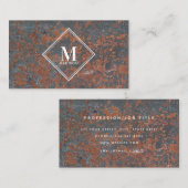 Bruin Zwart Rust Metallic Textuur Monogram Initiaa Visitekaartje (Voorkant / Achterkant)