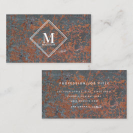 Bruin Zwart Rust Metallic Textuur Monogram Initiaa Visitekaartje