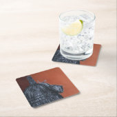 Bruin Zwart Rustiek Art Custom Vierkante Onderzett Kartonnen Onderzetters (Insitu)