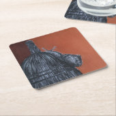 Bruin Zwart Rustiek Art Custom Vierkante Onderzett Kartonnen Onderzetters (Schuin)