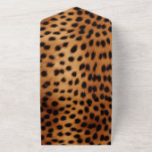 Bruin Zwart Safari Cheetah Leopard Dier All In One Uitnodiging (Buitenkant)