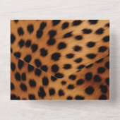 Bruin Zwart Safari Cheetah Leopard Dier All In One Uitnodiging (Achterkant)