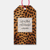 Bruin Zwart Safari Cheetah Leopard Dier Cadeaulabel (Voorkant)