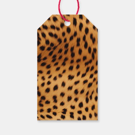 Bruin Zwart Safari Cheetah Leopard Dier Cadeaulabel (Achterkant)