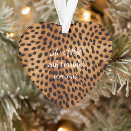 Bruin Zwart Safari Cheetah Leopard Ornament (Boom)