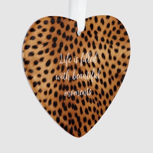 Bruin Zwart Safari Cheetah Leopard Ornament (voorkant)