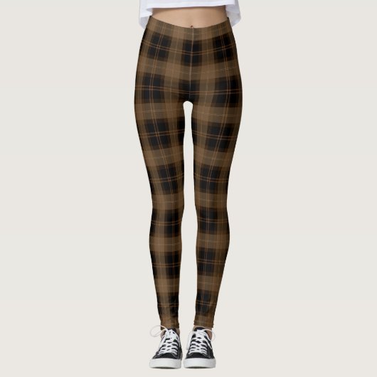Bruin zwart-tonerpatroon leggings (Voorkant)
