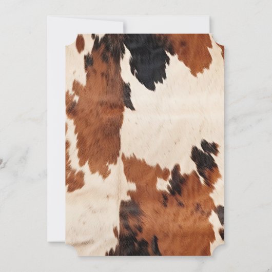 Bruin Zwart Wit Faux Koeienhuid Kaart (Achterkant)