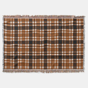 Bruin Zwart Wit Flanel Schotse Ruit Patroon Ontwer Deken