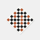 Bruin Zwart Wit Geruit Patroonontwerp Servet (Hoek)