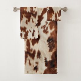 Bruin Zwart Wit Koeienhuid Bad Handdoek