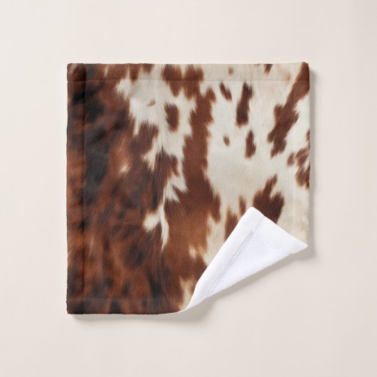 Bruin Zwart Wit Koeienhuid Bad Handdoek (Wasdoekje)