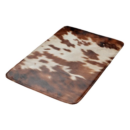 Bruin Zwart Wit Koeienhuid Badmat (Gekanteld)