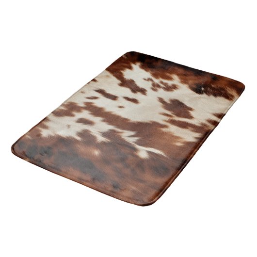 Bruin Zwart Wit Koeienhuid Badmat (Gekanteld)