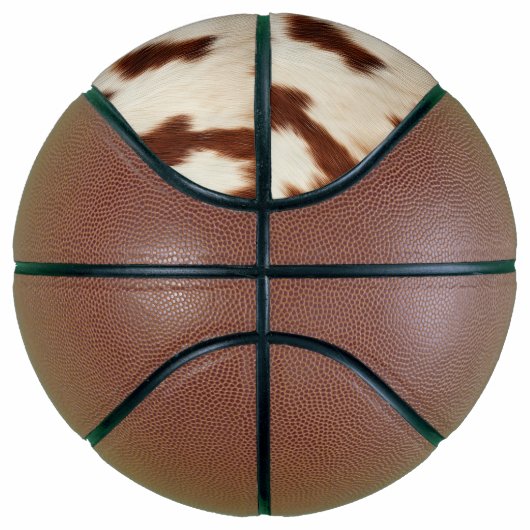 Bruin Zwart Wit Koeienhuid Basketbal (Rechts)