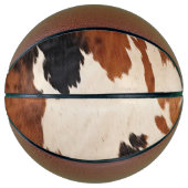 Bruin Zwart Wit Koeienhuid Basketbal (Voorkant)