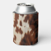 Bruin Zwart Wit Koeienhuid Blikjeskoeler (Blikje Achterkant)