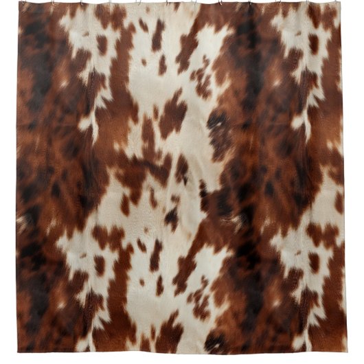 Bruin Zwart Wit Koeienhuid Douchegordijn (Voorkant)