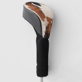 Bruin Zwart Wit Koeienhuid Golfheadcover (Schuin)