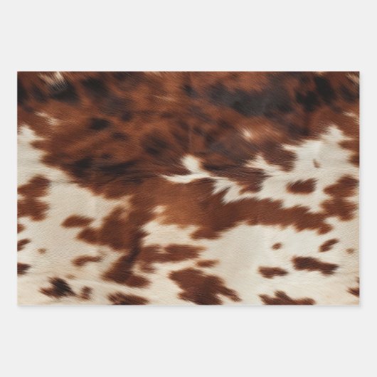 Bruin Zwart Wit Koeienhuid Inpakpapier Vel (Voorkant)