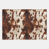 Bruin Zwart Wit Koeienhuid Inpakpapier Vel (Voorkant 3)