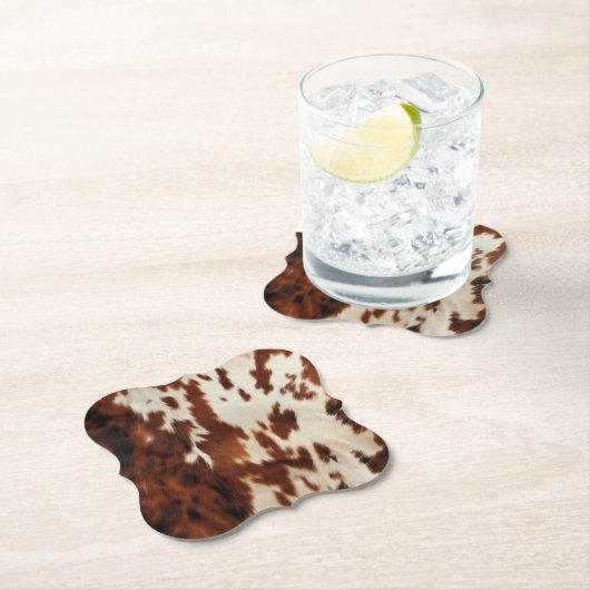 Bruin Zwart Wit Koeienhuid Kartonnen Onderzetters (Insitu)