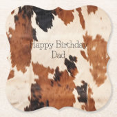 Bruin Zwart Wit Koeienhuid Kartonnen Onderzetters (Voorkant)