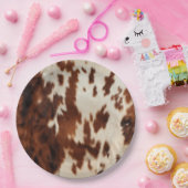 Bruin Zwart Wit Koeienhuid Papieren Bordje (Feest)