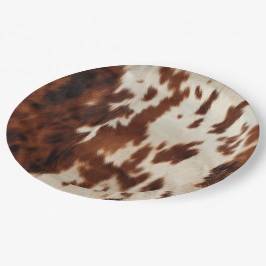 Bruin Zwart Wit Koeienhuid Papieren Bordje (Gekanteld)