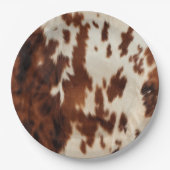 Bruin Zwart Wit Koeienhuid Papieren Bordje (Voorkant)