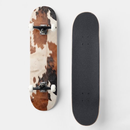 Bruin Zwart Wit Koeienhuid Persoonlijk Skateboard (Voorkant)