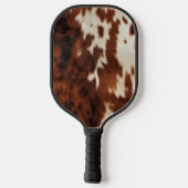 Bruin Zwart Wit Koeienhuid Pickleball Paddle (Achterkant)