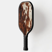 Bruin Zwart Wit Koeienhuid Pickleball Paddle (Links)