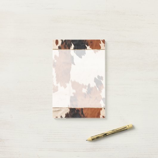 Bruin Zwart Wit Koeienhuid Post-it® Notes (Op bureau)