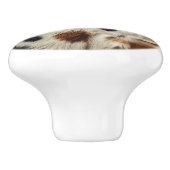 Bruin Zwart Wit Koeienhuid Print Land Western Keramische Knop (Zijkant)