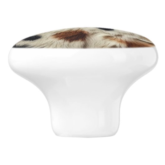 Bruin Zwart Wit Koeienhuid Print Land Western Keramische Knop (Zijkant)