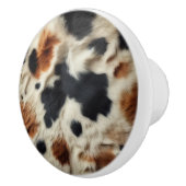 Bruin Zwart Wit Koeienhuid Print Land Western Keramische Knop (Rechts)