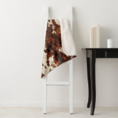 Bruin Zwart Wit Koeienhuid Sherpa Deken (In situ)