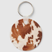 Bruin Zwart Wit Koeienhuid Sleutelhanger (Achterkant)