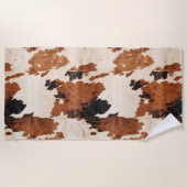 Bruin Zwart Wit Koeienhuid Strandlaken (Voorkant)