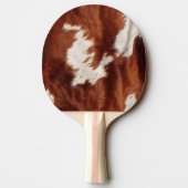 Bruin Zwart Wit Koeienhuid Tafeltennisbatje (Achterkant)