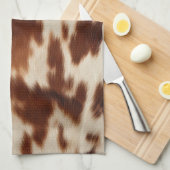 Bruin Zwart Wit Koeienhuid Theedoek (Quarter Fold)