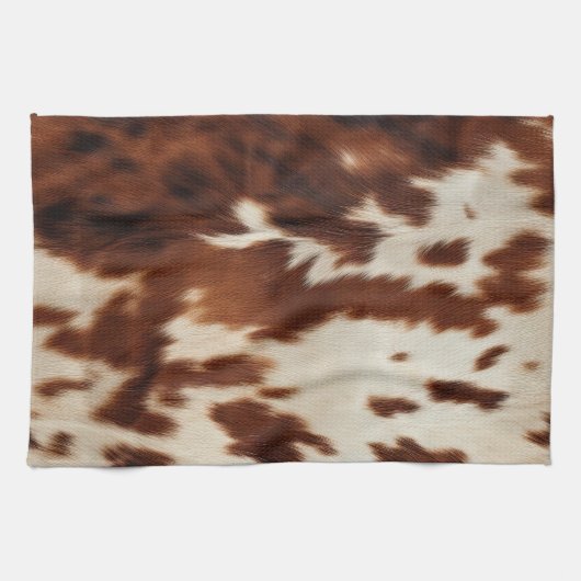 Bruin Zwart Wit Koeienhuid Theedoek (Horizontaal)