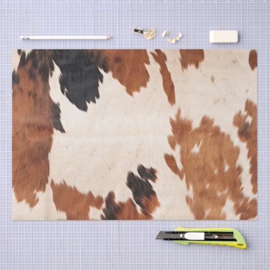 Bruin Zwart Wit Koeienhuid Tissuepapier (Craft)