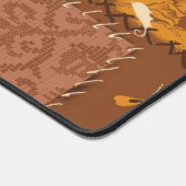 Bruin Zwart Wit Kubus Bloemen Bureaumat (Hoek)