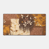 Bruin Zwart Wit Kubus Bloemen Bureaumat (Voorkant)